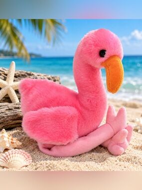 Vintage The Beanie Buddies‎ Collection Ty 1998 Pink Flamingo Plush